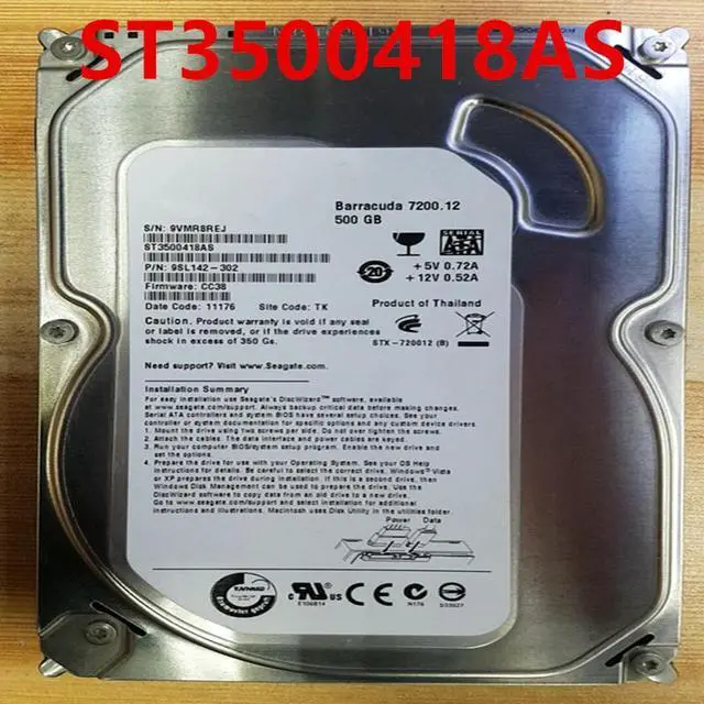 Main image of OwnShoe Almost HDD For 500GB 3.5" SATA 3 Gb/s 16MB 7200RPM For Internal HDD For Desktop HDD For ST3500418AS