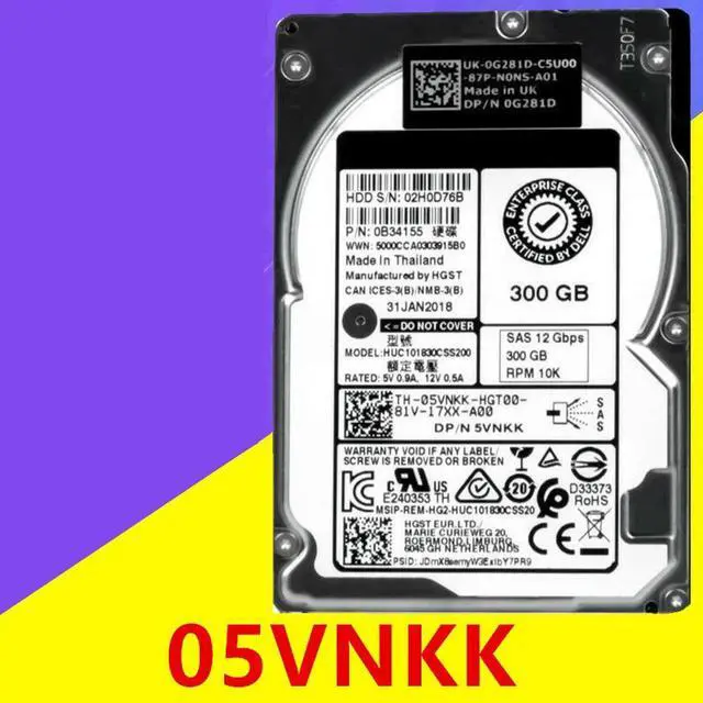 Main image of OwnShoe Almost HDD For 300GB 2.5" SAS 64MB 10K For Enterprise Class HDD For 5VNKK 05VNKK HUC101830CSS200