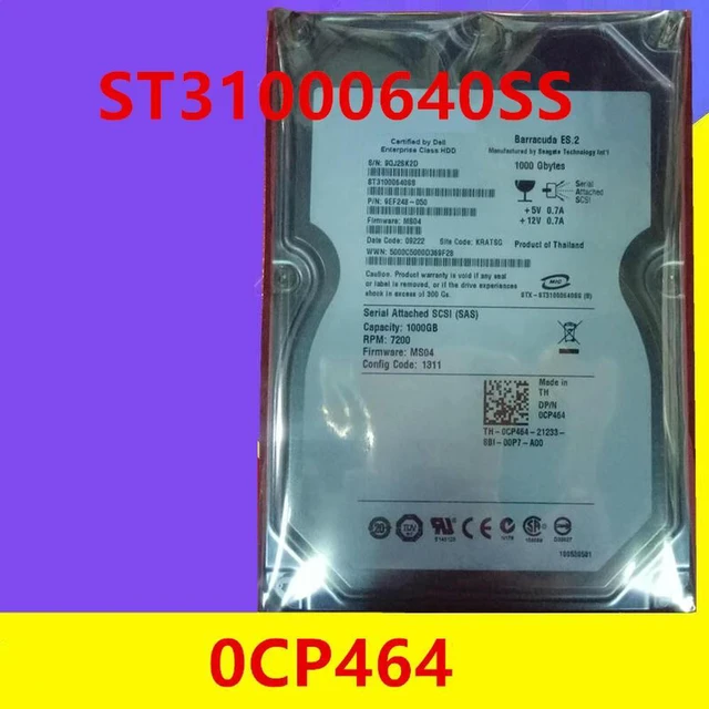 Main image of OwnShoe HDD For 1TB 3.5" SAS 6 Gb/s 64MB 7200RPM For Internal HDD For Server HDD For ST31000640SS 0CP464 CP464