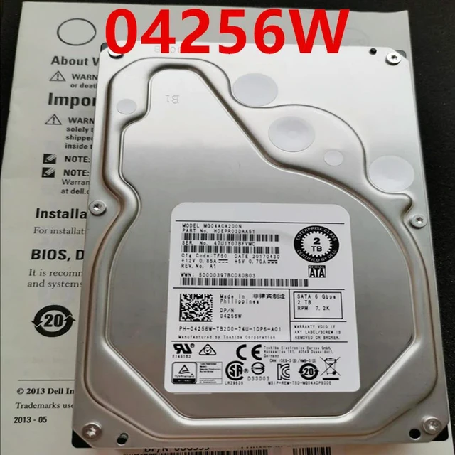 Main image of OwnShoe Almost HDD For 2TB 3.5" SATA 64MB 7200RPM For Enterprise Class HDD For 04256W 4256W MG04ACA200N