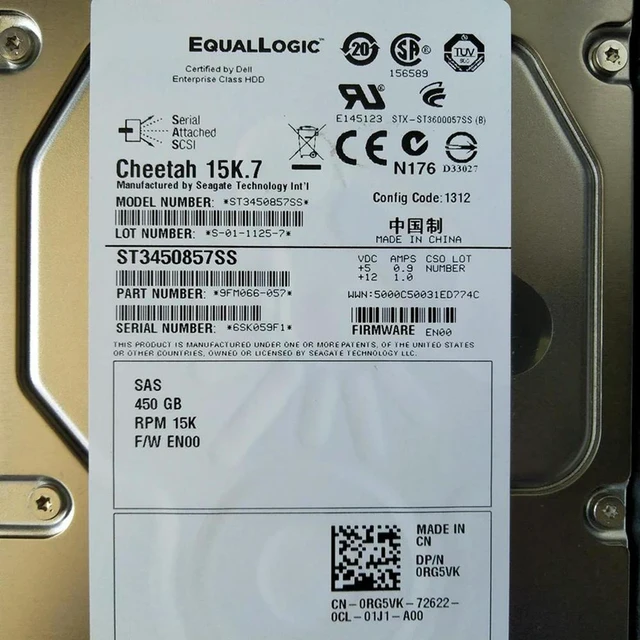 Alt view image 2 of 2 - OwnShoe Almost HDD For 450GB 3.5" SAS 64MB 15K For Internal HDD For Server HDD For 0RG5VK RG5VK ST3450857SS