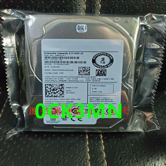 Main image of OwnShoe HDD For R730 R630 R420 2TB 2.5" SATA 64MB 7.2K For Internal HDD For Server HDD For CK3MN 0CK3MN ST2000NX0403