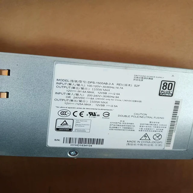 Alt view image 2 of 2 - OwnShoe Almost PSU For RH2485 RH2288H RH1288 V3 1500W Power Supply DPS-1500AB-3 A DPS-1500AB-3A