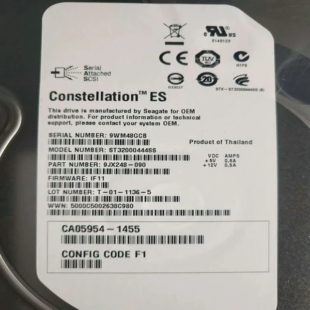 Alt view image 2 of 2 - OwnShoe Almost HDD For Fujitsu DX60 DX80 2TB 3.5" SAS 64MB 7200RPM For Internal HDD For Server HDD For CA07237-E120 CA05954-1455