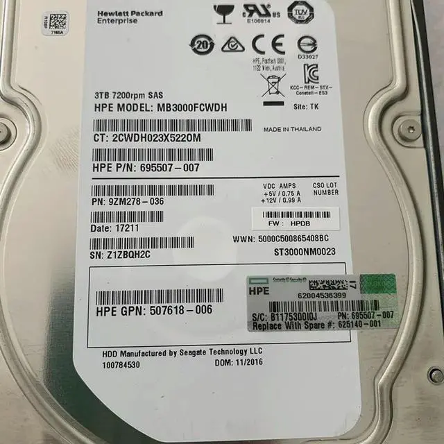 Alt view image 4 of 4 - OwnShoe HDD For 3TB 3.5" SAS 6 Gb/s 64MB 7200RPM For Internal HDD For Server HDD For 625031-B21 625140-001