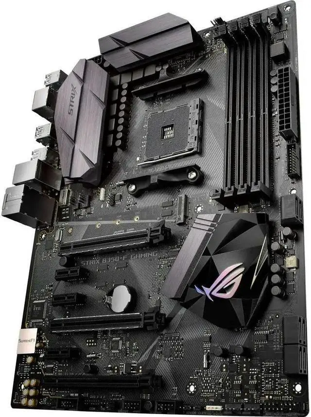Alt view image 4 of 4 - ROG STRIX Motherboard STRIX B350-F GAMING With AM4 Socket for Ryzen 3000 4000G 5000 Series Processors Supports 4x DDR4