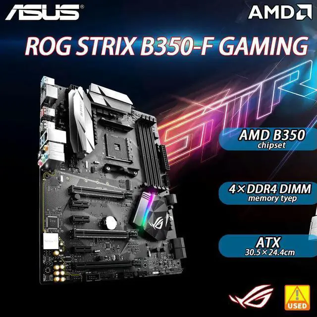 Main image of ROG STRIX Motherboard STRIX B350-F GAMING With AM4 Socket for Ryzen 3000 4000G 5000 Series Processors Supports 4x DDR4