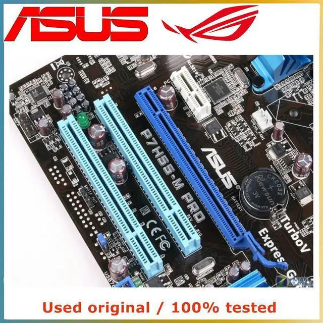 Alt view image 7 of 7 - For H55 For P7H55-M Pro Computer Motherboard LGA 1156 DDR3 16G Desktop Mainboard SATA II PCI-E 2.0 X16