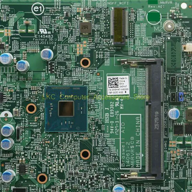 Alt view image 7 of 7 - FOR Vostro 3052 20-3052 AIO All-In-One Onboard GPU Motherboard H5M47 0H5M47 CN-0H5M47 Mainboard 14061-2 With CPU J3710