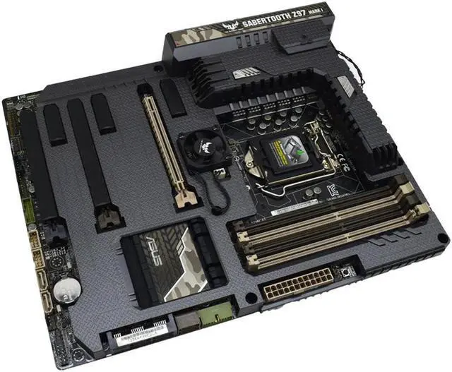 Alt view image 4 of 4 - SABERTOOTH Z97 MARK 1 Z97 Motherboard LGA 1150 Core i7/i5/i3 DDR3 32GB USB3.0 SATA III PCI-E3.0 Display Port HDMI ATX