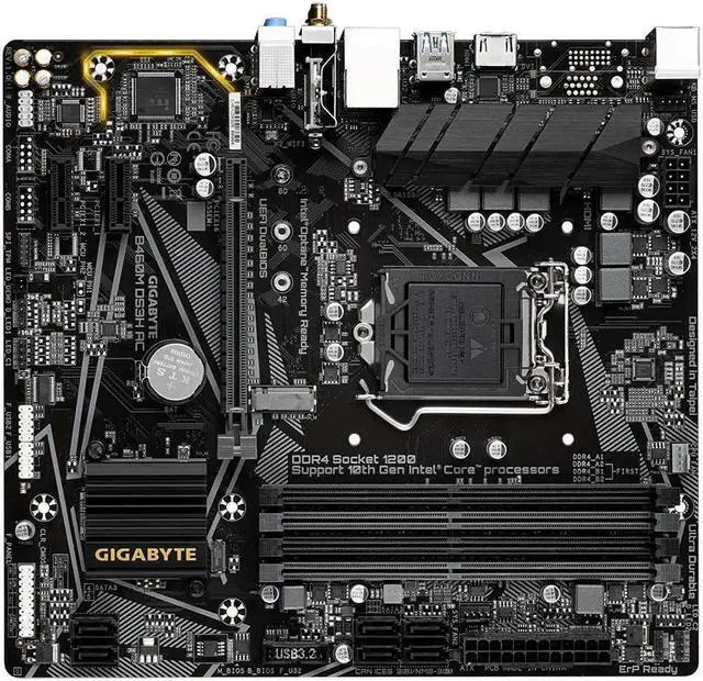 Alt view image 4 of 4 - Motherboard B460M DS3H AC With LGA 1200 Socket for 10th 11th Gen Core i3 i5 i7 Processors Supports 4 DDR4 Slots