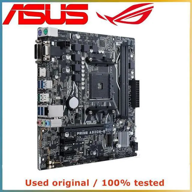 Alt view image 4 of 4 - For A320 For PRIME A320M-E Computer Motherboard AM4 DDR4 32G Desktop Mainboard  SATA III USB PCI-E 3.0 X16