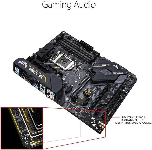 Alt view image 4 of 4 - TUF Z390-Pro Gaming Motherboard LGA1151 (8th and 9th Gen) ATX DDR4 HDMI M.2 USB 3.1 Gen2 Gigabit LAN