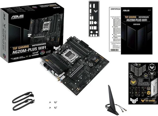 Alt view image 3 of 4 - TUF Gaming A620M-PLUS WiFi AM5 Ryzen 7000 microATX Gaming Motherboard DDR5,PCIe 4.0 Wi-Fi6 2xDisplayPort HDMI 1 Type-C