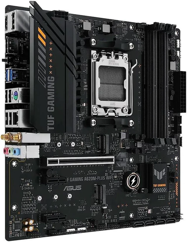Alt view image 2 of 4 - TUF Gaming A620M-PLUS WiFi AM5 Ryzen 7000 microATX Gaming Motherboard DDR5,PCIe 4.0 Wi-Fi6 2xDisplayPort HDMI 1 Type-C