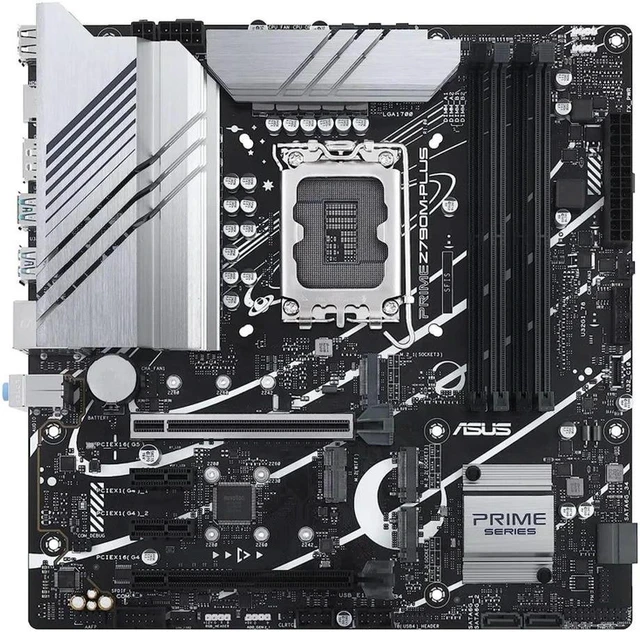 Alt view image 2 of 4 - Prime Z790M-Plus LGA 1700 12th&13th Gen microATX Motherboard PCIe 5.0, 3xM.2 slots,10+1 DrMOS,DDR5,1 Gb LAN, DP