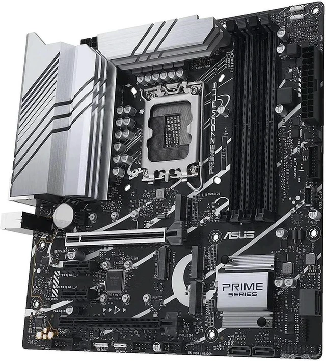 Alt view image 3 of 4 - Prime Z790M-Plus LGA 1700 12th&13th Gen microATX Motherboard PCIe 5.0, 3xM.2 slots,10+1 DrMOS,DDR5,1 Gb LAN, DP