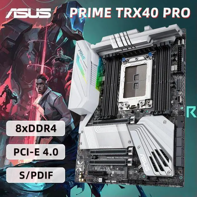 Alt view image 5 of 7 - PRIME TRX40-PRO Socket STRX4 for Ryzen Threadripper 3960X 3970X 3990X TRX40 Chipset  8x DIMM Max. 256GB DDR4 ATX 3x M.2