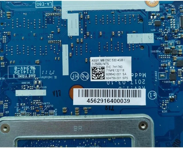 Alt view image 2 of 4 - LA-E801P For15-BS TPN-C129 Motherboard 924759-001 928642-001 With i7-7500U CPU Mainboard 100% Tested Fully Work