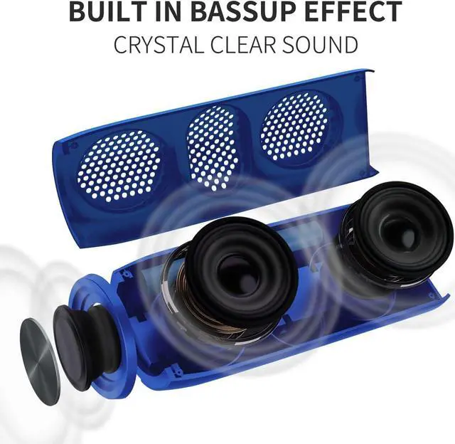 Alt view image 2 of 7 - JASPERTRONICS S36 Portable Bluetooth Speaker, Wireless, Dual Pairing, 30H Playtime, IPX5 Waterproof, Stereo Sound, Booming Bass, Playtime for Home, Outdoor, Party, and Beach, Gift (Blue)