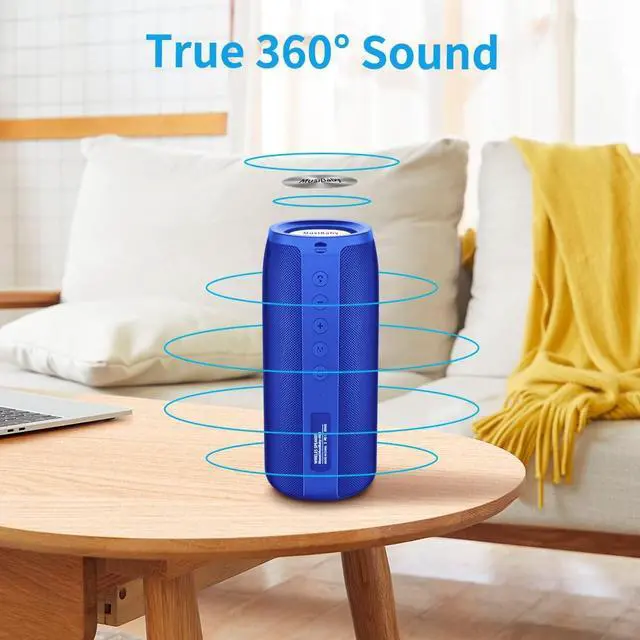 Alt view image 3 of 7 - JASPERTRONICS S36 Portable Bluetooth Speaker, Wireless, Dual Pairing, 30H Playtime, IPX5 Waterproof, Stereo Sound, Booming Bass, Playtime for Home, Outdoor, Party, and Beach, Gift (Blue)
