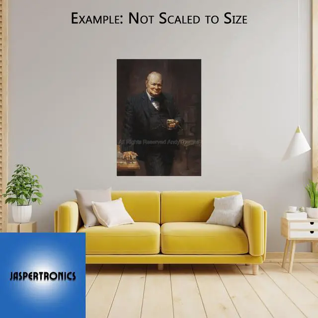Alt view image 3 of 5 - Winston Churchill Painting by Andy Thomas - Open Edition Paper Print, 17x13 - A Personal Portrait Capturing Churchill's Wit and Humanity. Perfect for History Buffs!