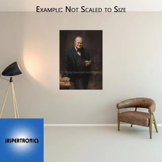 Alt view image 4 of 5 - Winston Churchill Painting by Andy Thomas - Open Edition Paper Print, 17x13 - A Personal Portrait Capturing Churchill's Wit and Humanity. Perfect for History Buffs!