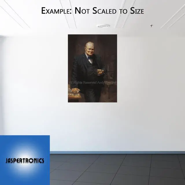 Alt view image 5 of 5 - Winston Churchill Painting by Andy Thomas - Open Edition Paper Print, 17x13 - A Personal Portrait Capturing Churchill's Wit and Humanity. Perfect for History Buffs!