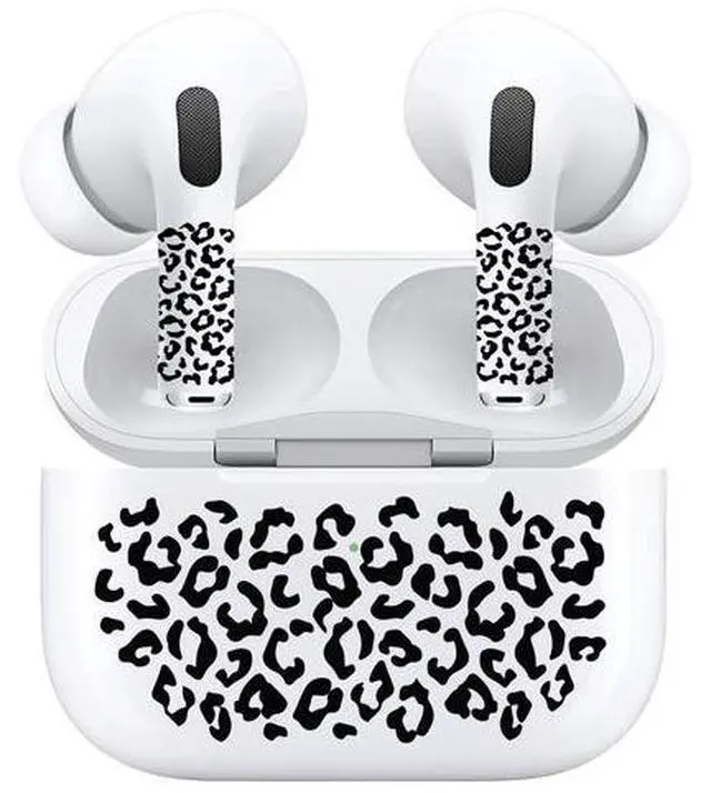 Alt view image 3 of 3 - AirSkins - Decals for AirPods 4, Leopard Print Design, Scratch-Resistant, Precision Fit, Wireless Charging Friendly, Easy Application, Durable Protection for Earbuds & Case