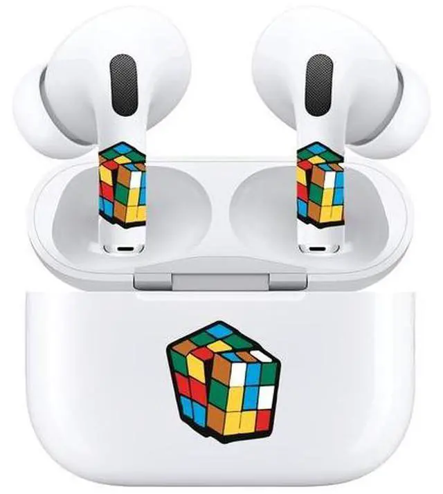 Alt view image 3 of 7 - AirSkins - Decals for AirPods 3, Rubix Cube Design, Scratch-Resistant, Precision Fit, Wireless Charging Friendly, Easy Application, Durable Protection for Earbuds & Case