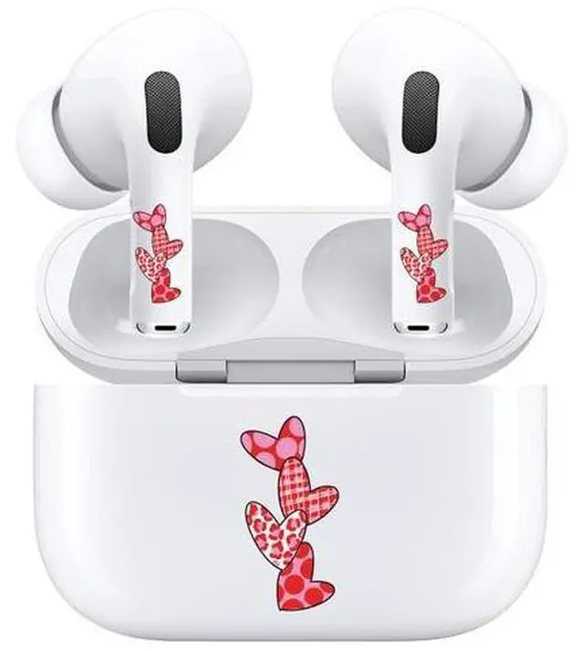 Alt view image 3 of 7 - AirSkins - Decals for AirPods 4, Hearts Design, Scratch-Resistant, Precision Fit, Wireless Charging Friendly, Easy Application, Durable Protection for Earbuds & Case