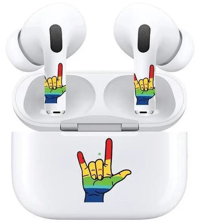 Alt view image 3 of 3 - AirSkins - Decals for AirPods 3, Pride Love Design, Scratch-Resistant, Precision Fit, Wireless Charging Friendly, Easy Application, Durable Protection for Earbuds & Case
