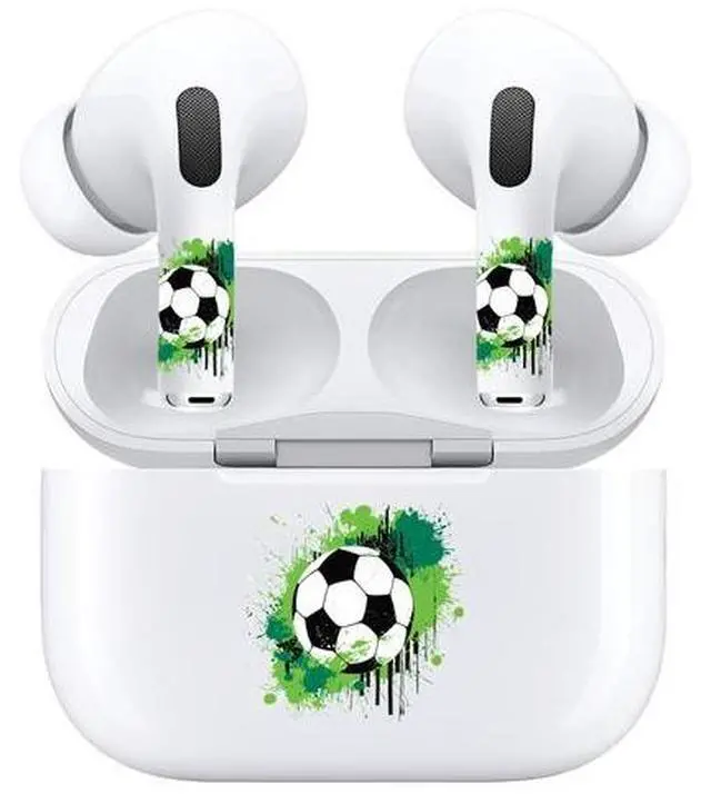 Alt view image 3 of 7 - AirSkins - Decals for AirPods 3, Soccer Ball Design, Scratch-Resistant, Precision Fit, Wireless Charging Friendly, Easy Application, Durable Protection for Earbuds & Case