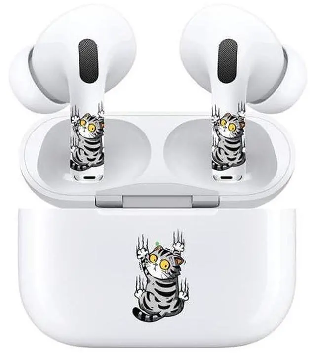 Alt view image 3 of 7 - AirSkins - Decals for AirPods 4, Cat Claws Design, Scratch-Resistant, Precision Fit, Wireless Charging Friendly, Easy Application, Durable Protection for Earbuds & Case