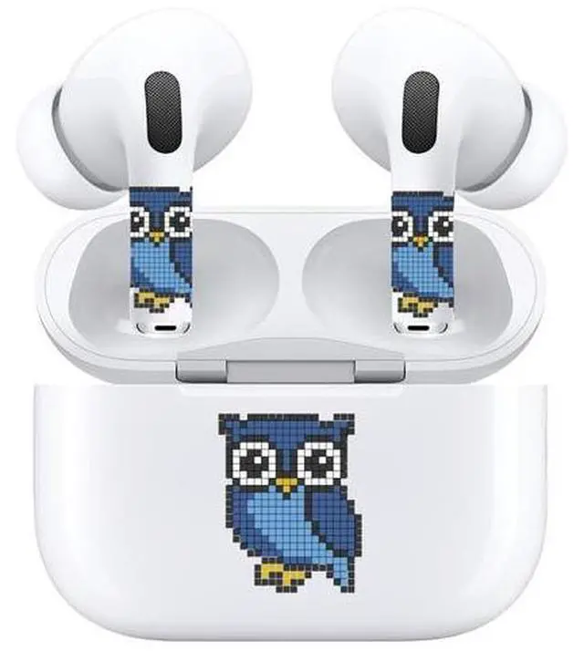 Main image of AirSkins - Decals for AirPods 4, Owl Design, Scratch-Resistant, Precision Fit, Wireless Charging Friendly, Easy Application, Durable Protection for Earbuds & Case