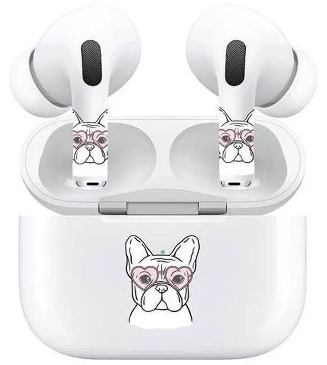 Alt view image 3 of 7 - AirSkins - Decals for AirPods Pro & Pro 2, French Bulldog Design, Scratch-Resistant Precision Fit Wireless Charging Friendly Easy Application Durable Protection for Earbuds & Case