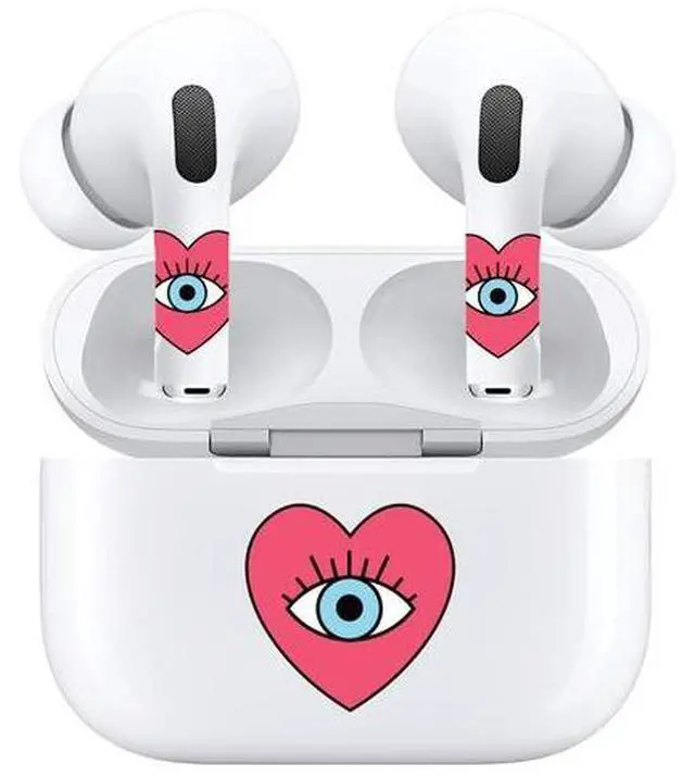 Alt view image 3 of 7 - AirSkins - Decals for AirPods 3, Evil Eye Heart Design, Scratch-Resistant, Precision Fit, Wireless Charging Friendly, Easy Application, Durable Protection for Earbuds & Case