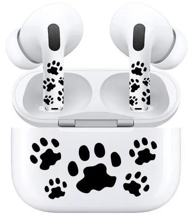 Alt view image 3 of 7 - AirSkins - Decals for AirPods 4, Paws Design, Scratch-Resistant, Precision Fit, Wireless Charging Friendly, Easy Application, Durable Protection for Earbuds & Case