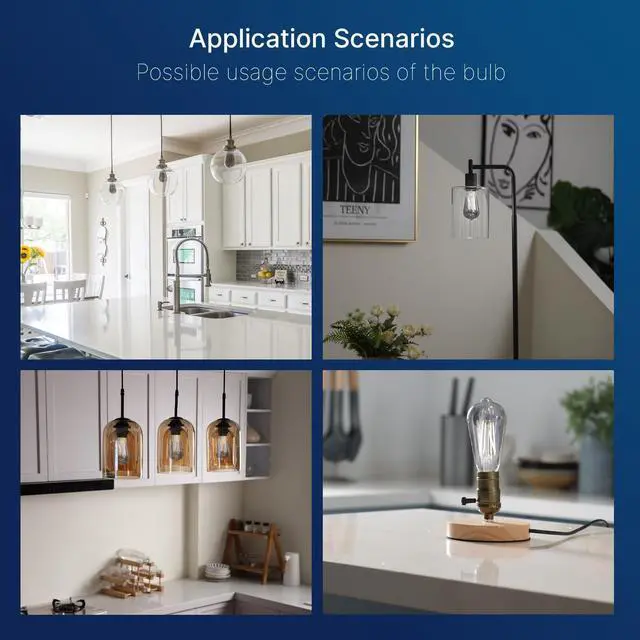 Alt view image 5 of 7 - Jaspertronics ST19 LED Edison Bulbs - 5000K White Light, Dimmable Smoky Grey Glass 4W (40W Eqv) CRI82+ 300LM E26 Base Energy-Efficient For Pendant Fixtures & Indoor Use - 4 Pack