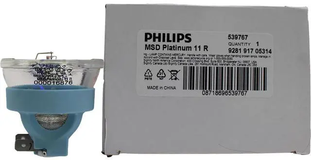 Main image of Jaspertronics MSD Platinum 11R 9281-917-05314 Stage and Touring Lamp, 250W  Compact, Energy-Efficient Light for Theatres and Touring Productions