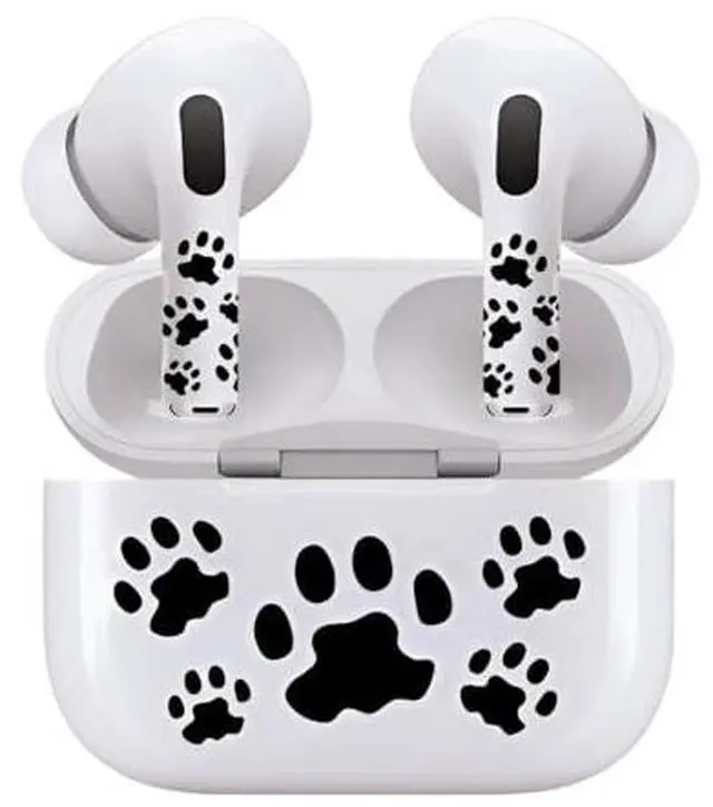 Alt view image 6 of 7 - AirSkins - Decals for AirPods 4, Paws Design, Scratch-Resistant, Precision Fit, Wireless Charging Friendly, Easy Application, Durable Protection for Earbuds & Case