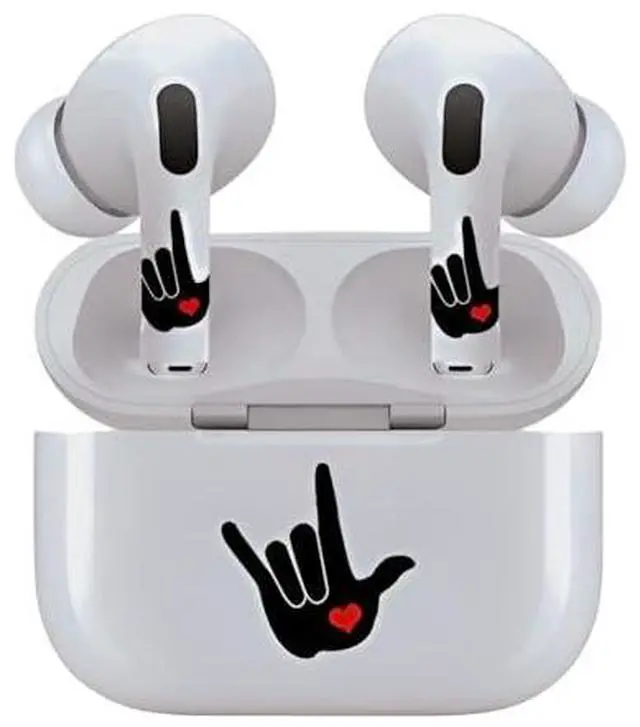 Alt view image 6 of 7 - AirSkins - Decals for AirPods 4, Love Symbol Design, Scratch-Resistant, Precision Fit, Wireless Charging Friendly, Easy Application, Durable Protection for Earbuds & Case