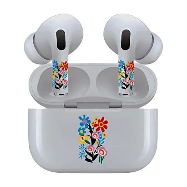 Alt view image 6 of 7 - AirSkins - Decals for AirPods 3, Flowers Design, Scratch-Resistant, Precision Fit, Wireless Charging Friendly, Easy Application, Durable Protection for Earbuds & Case
