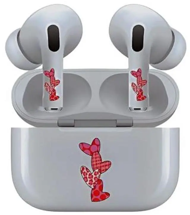 Alt view image 6 of 7 - AirSkins - Decals for AirPods 4, Hearts Design, Scratch-Resistant, Precision Fit, Wireless Charging Friendly, Easy Application, Durable Protection for Earbuds & Case