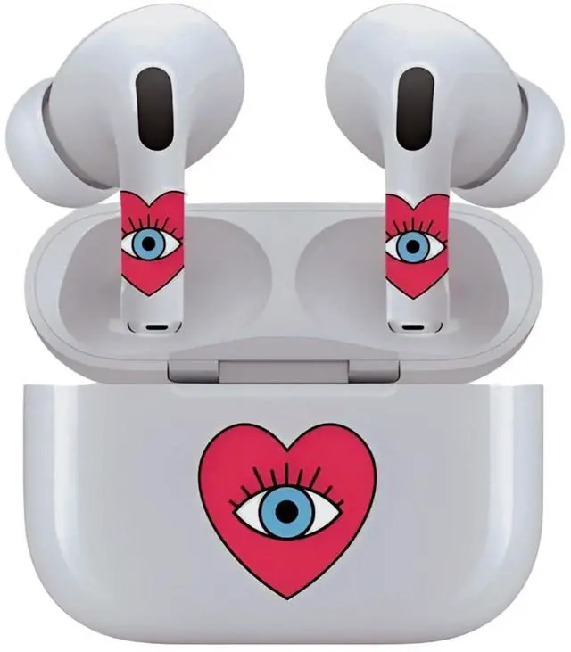 Alt view image 7 of 7 - AirSkins - Decals for AirPods 3, Evil Eye Heart Design, Scratch-Resistant, Precision Fit, Wireless Charging Friendly, Easy Application, Durable Protection for Earbuds & Case