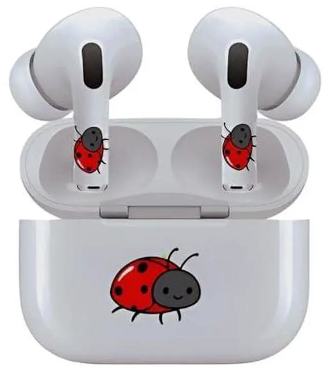 Alt view image 6 of 7 - AirSkins - Decals for AirPods 4, Lady Bug Design, Scratch-Resistant, Precision Fit, Wireless Charging Friendly, Easy Application, Durable Protection for Earbuds & Case