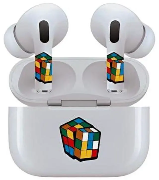 Alt view image 6 of 7 - AirSkins - Decals for AirPods 3, Rubix Cube Design, Scratch-Resistant, Precision Fit, Wireless Charging Friendly, Easy Application, Durable Protection for Earbuds & Case