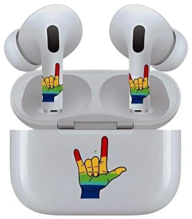 Alt view image 6 of 7 - AirSkins - Decals for AirPods 3, Pride Love Design, Scratch-Resistant, Precision Fit, Wireless Charging Friendly, Easy Application, Durable Protection for Earbuds & Case