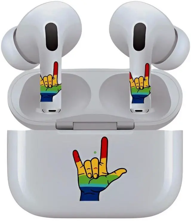 Alt view image 7 of 7 - AirSkins - Decals for AirPods 3, Pride Love Design, Scratch-Resistant, Precision Fit, Wireless Charging Friendly, Easy Application, Durable Protection for Earbuds & Case
