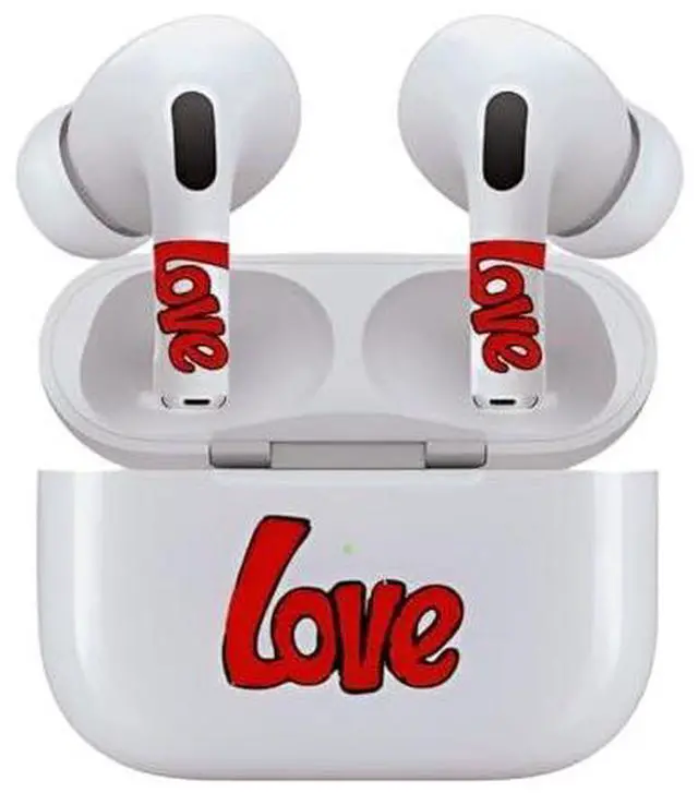 Alt view image 6 of 7 - AirSkins - Decals for AirPods 3, Love Design, Scratch-Resistant, Precision Fit, Wireless Charging Friendly, Easy Application, Durable Protection for Earbuds & Case